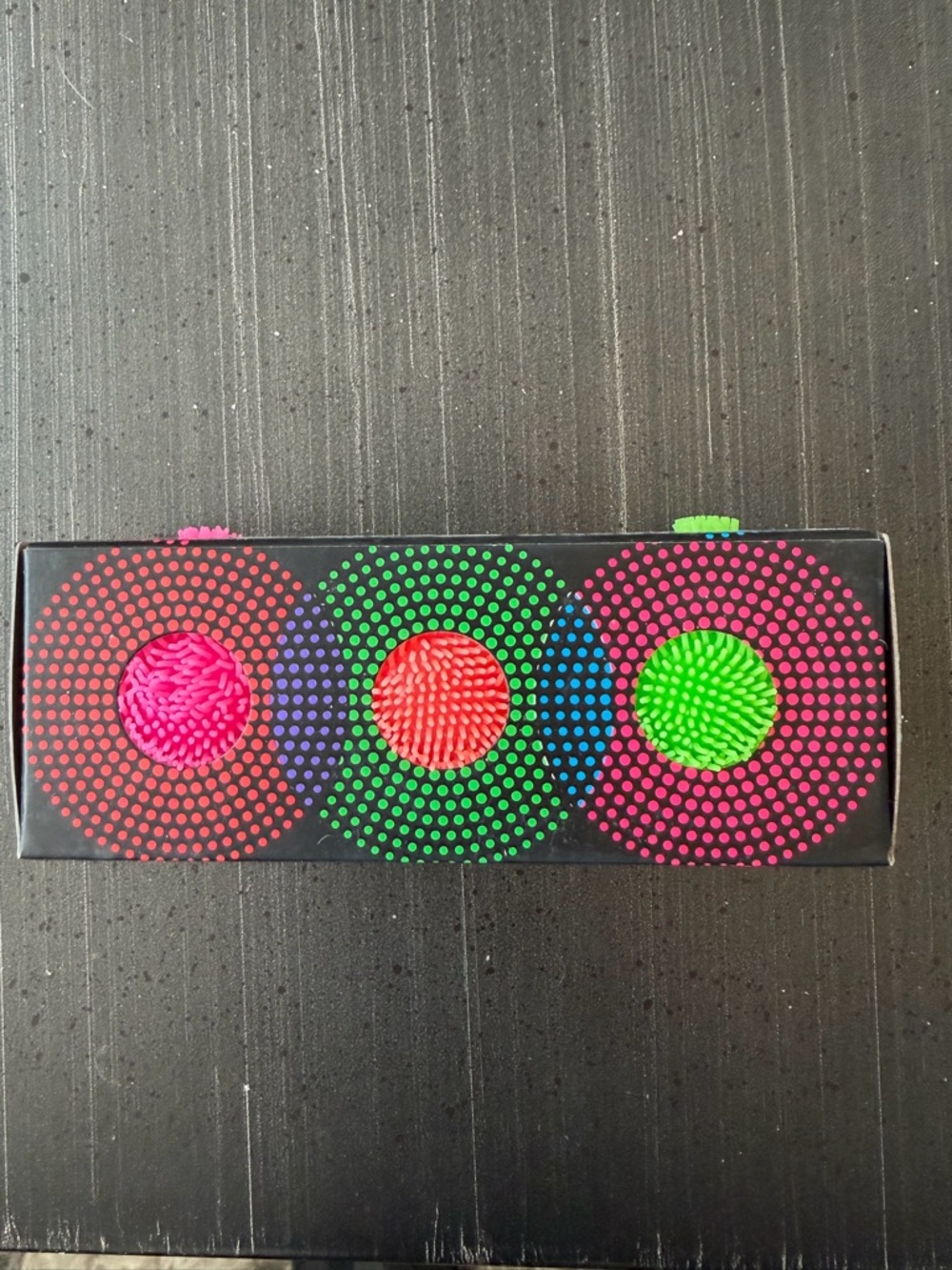 teenie NEE DOH Fuzz Ball Velvet Squeeze Toy - Pink & Green & Orange - Picture 2 of 4